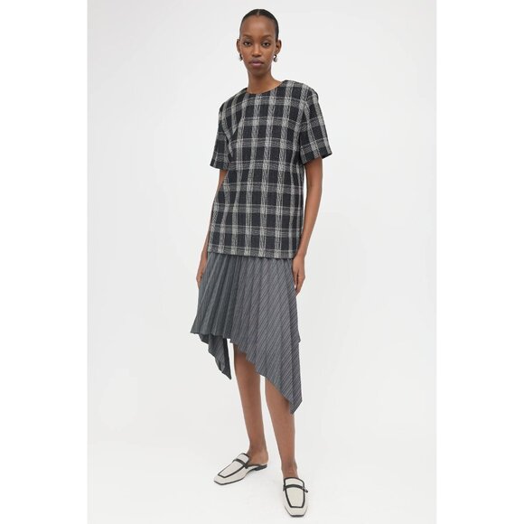 Proenza Schouler Plaid Short Sleeve Top, size 6 - Picture 3 of 8